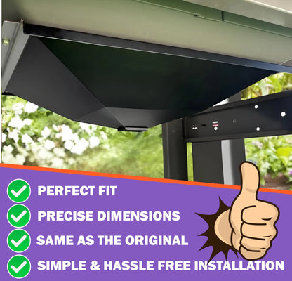 Installed view of the Weber Genesis II grease drip tray showing easy, tool-free installation and precise fit under the grill firebox.