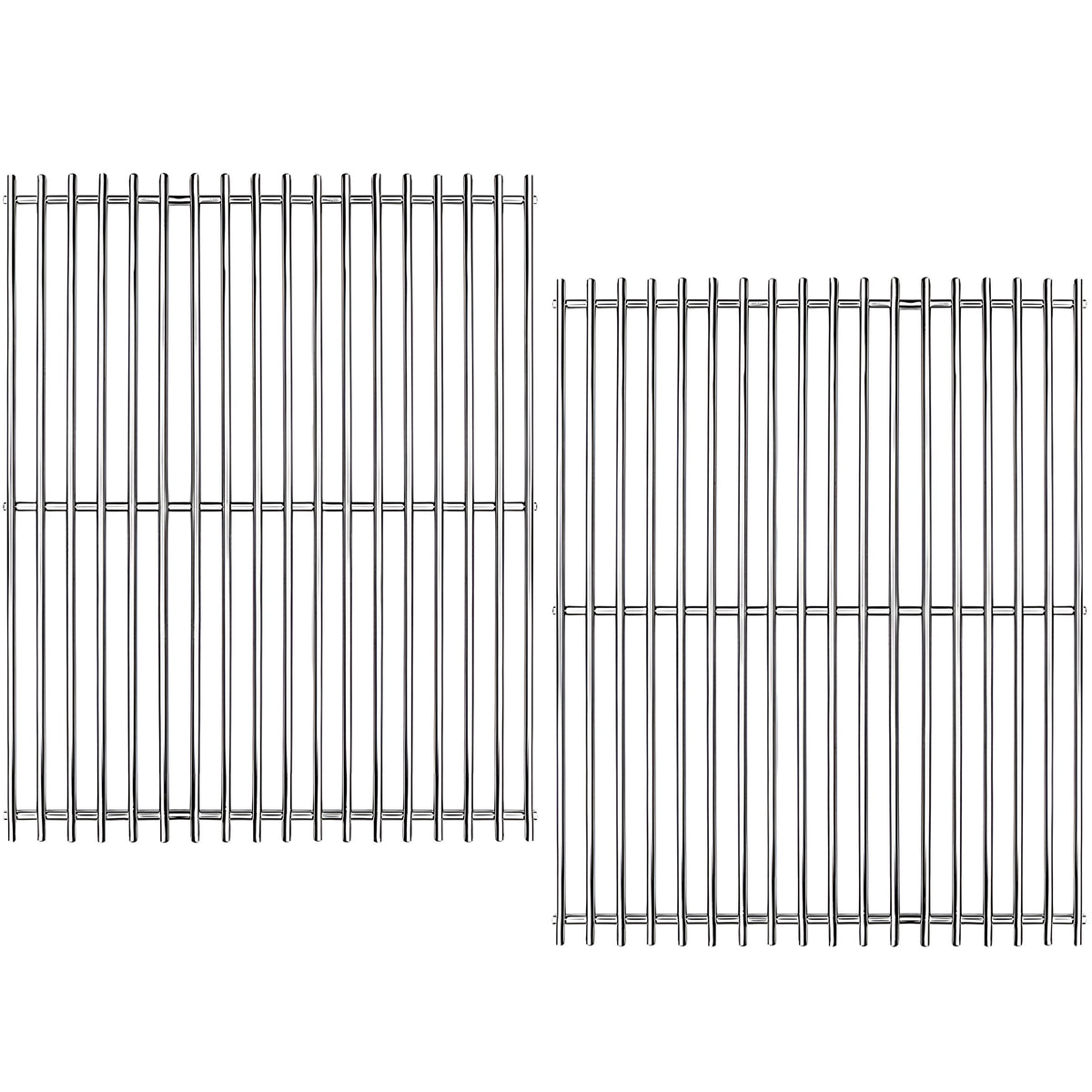 Stainless steel grill grates set replacing Weber 7521 & 7522 for side-control Spirit 200 & Silver A grills 2-pack.