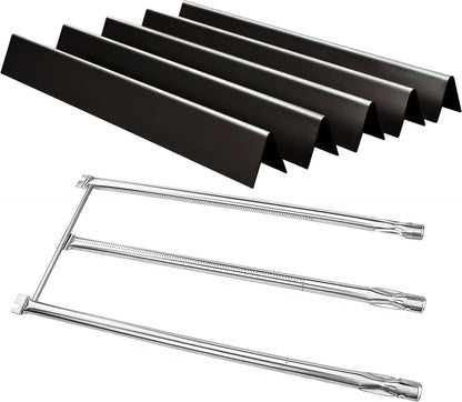 5-pack porcelain Flavorizer bars and 3-pack burner set replacing Weber 7536/7508 for Spirit 300 & Genesis gas grills.