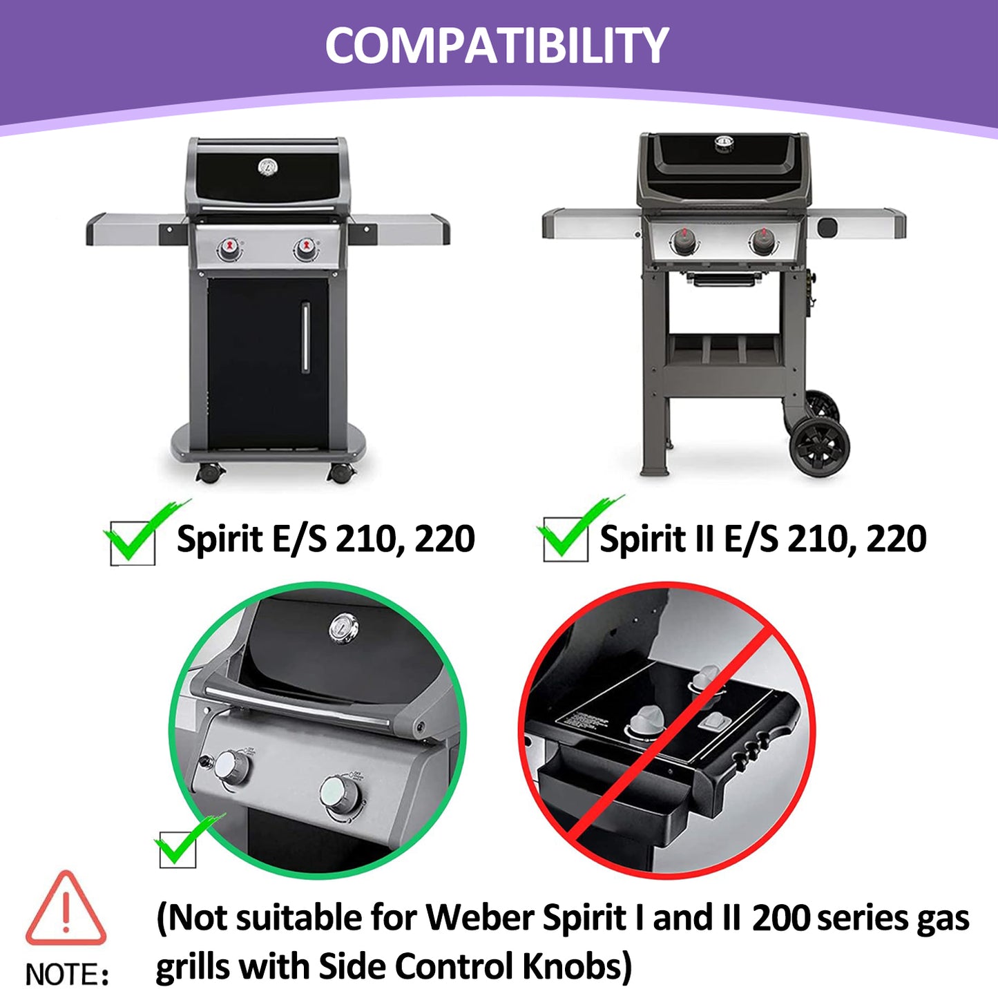 69785 Replacement Burners for Weber Spirit 200 and Weber Spirit II 200 Series (E-210, E-220, S-210, S-220 Gas Grills) (Front-Mounted Burner Control), 46cm