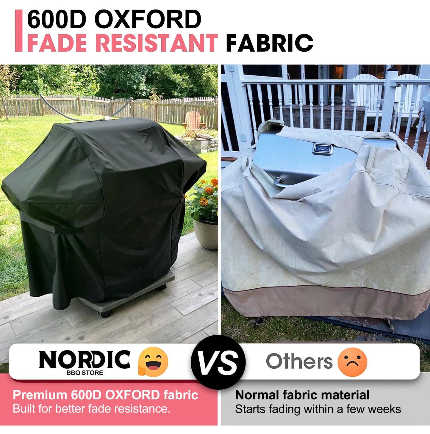 7139 Weber grillin suojapeite Spirit II 300- ja Spirit 300 -sarjan grilleille, 600D Oxford-kangas, vedenpitävä ja kestävä PU-pinnoite, yhteensopiva Weber Spirit I & II E-310, E-330, E-315 (130 P x 68 L x 107 K cm)