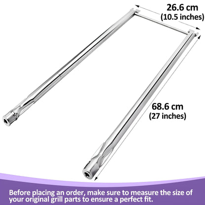 7507 Burner Replacement Set for Weber Spirit E-210/E-220/S-210/S-220, Spirit 500 Series & Genesis Silver A Gas Grills (Side-Mounted Burner Controls), 68.6 cm