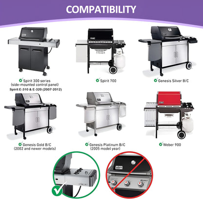 7508 Burner Replacement for Weber Spirit E-310/E-320/S-310/S-320 (Side-Mounted Burner Controls), 700, 900 and Genesis Silver Gold Platinum B/C Gas Grills, 71.4 cm