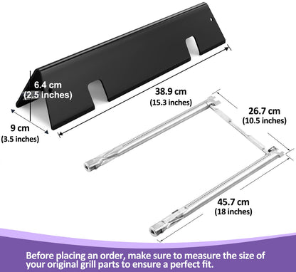 Weber Spirit -grillin varaosat - 7635 Flavorizer Bars -poltinsuojat & 69785 polttimet malleihin E-210, E-220, S-210, S-220 (200-sarja, etusäätimet)
